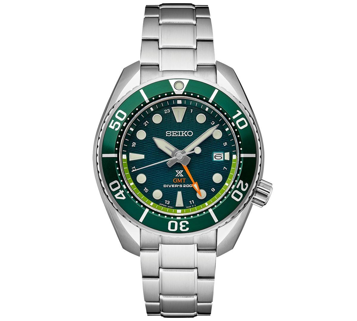 Seiko Mens Prospex Sea Sumo Solar Gmt Stainless Steel Bracelet Watch 45mm Product Image