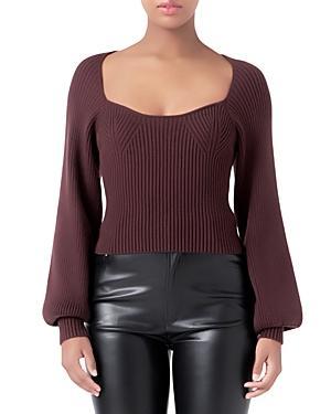 Endless Rose Ribbed Bishop Sleeve Top Product Image