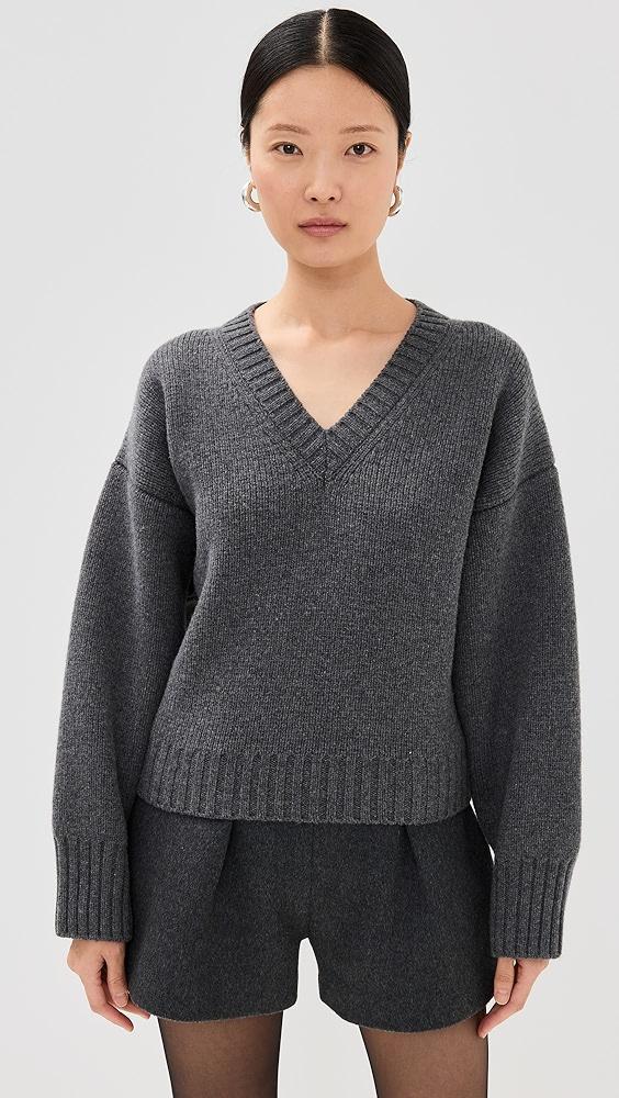 Róhe Compact Knitted V Neck Sweater | Shopbop Product Image