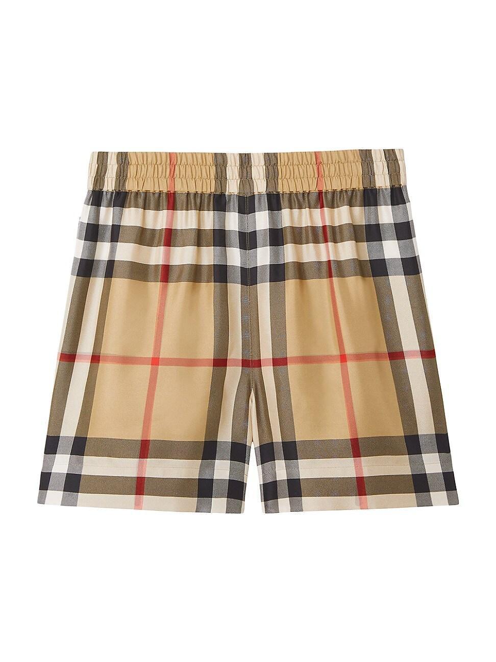 Womens Tawney Check Mulberry Silk Shorts Product Image