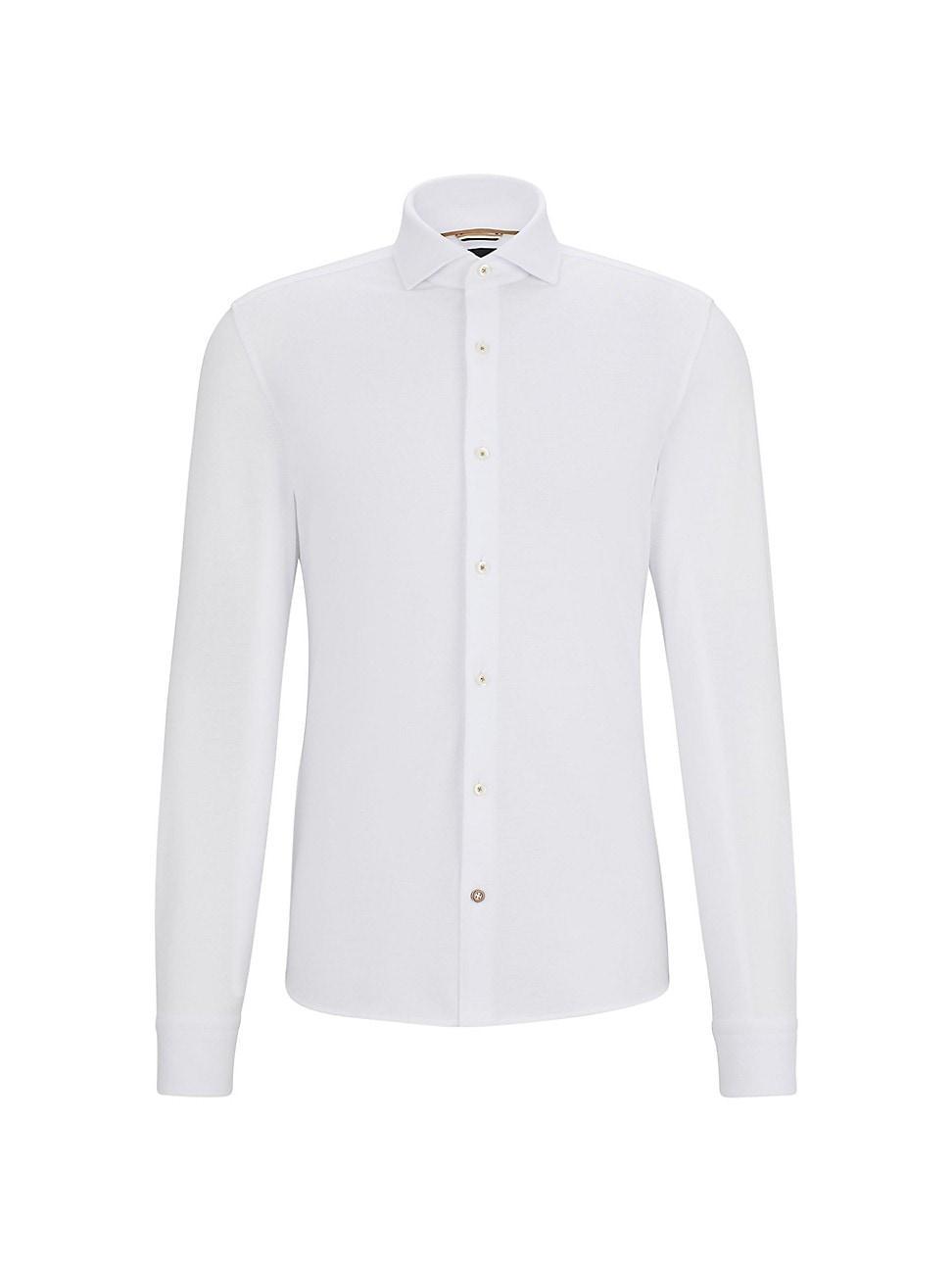 Mens Casual Fit Long Sleeved Shirt in Cotton Jersey Product Image