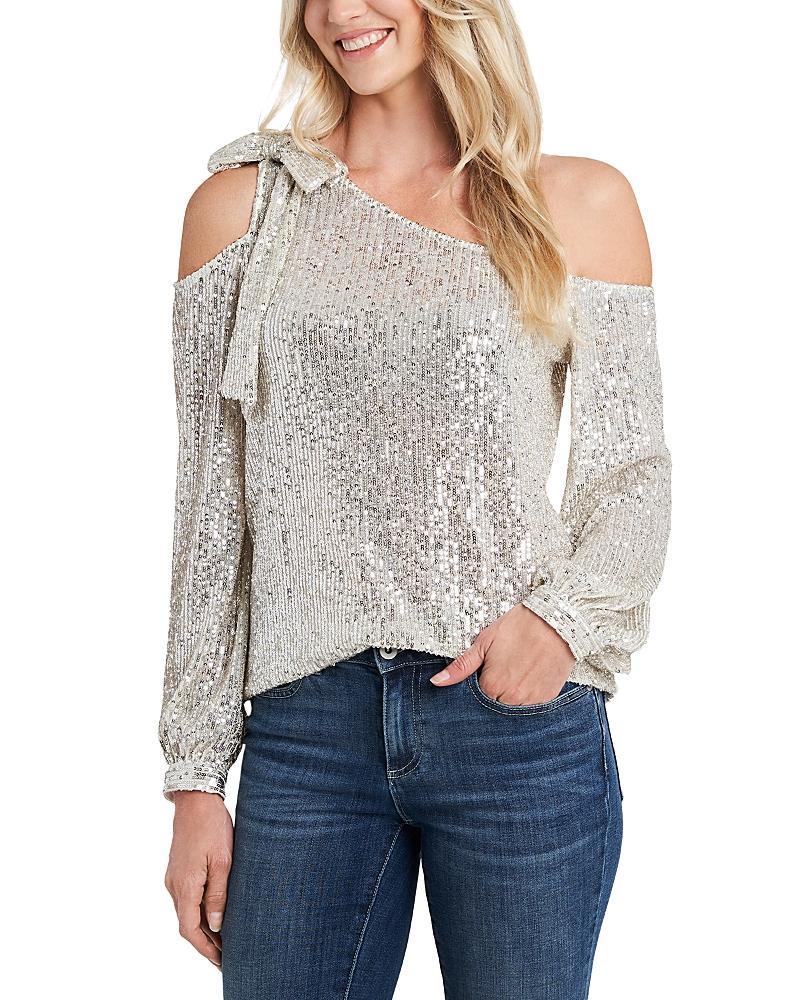 CeCe One-Shoulder Sequin Top Product Image