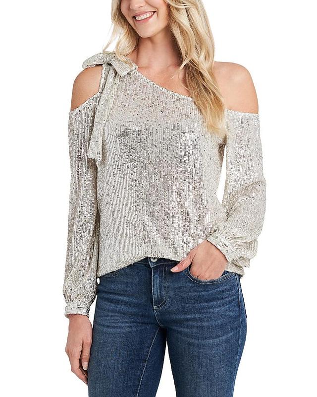 CeCe One-Shoulder Sequin Top Product Image