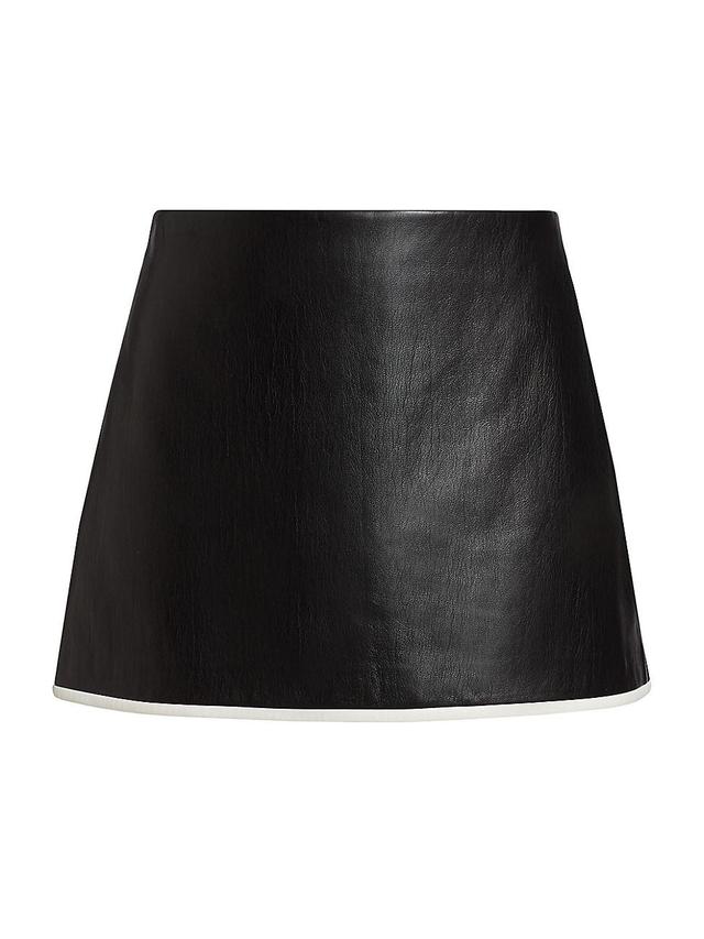 Rubi Contrast-Trim Vegan Leather Mini Skirt Product Image