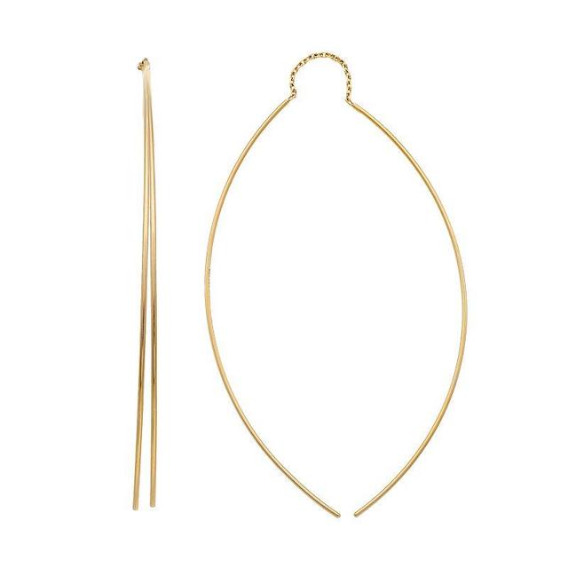 14k Gold Curved Threader Earrings, Womens Product Image