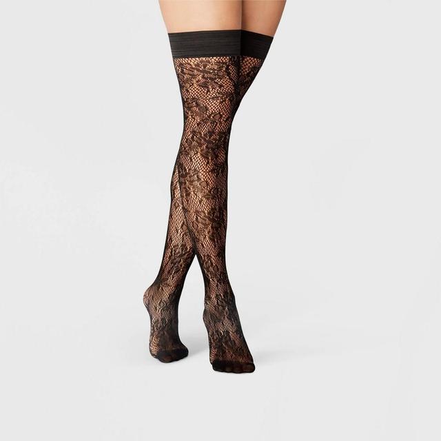 Womens Floral Net Thigh Highs - A New Day Product Image