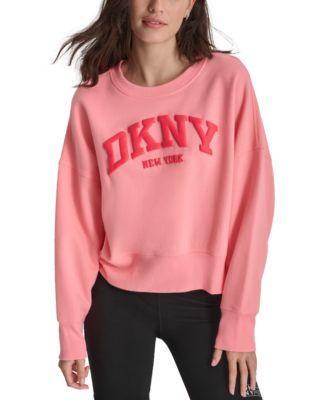 Dkny Sport Womens Varsity Puffed Logo Sweatshirt Product Image