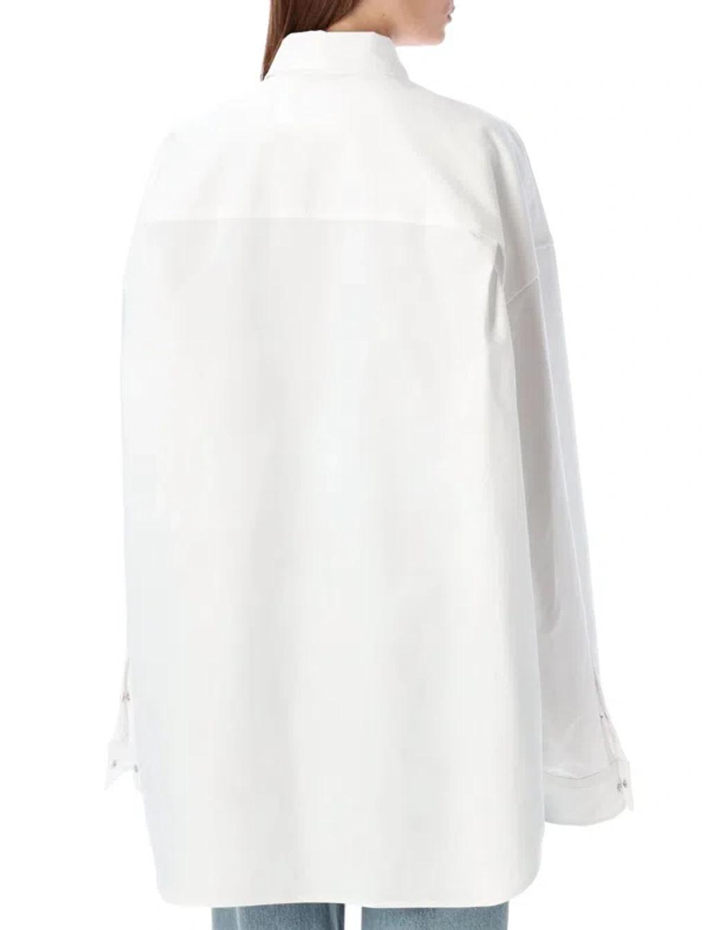 BALENCIAGA Overshirt Dress In White Product Image