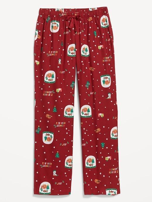 Mid-Rise Printed Flannel Pajama Pants Product Image