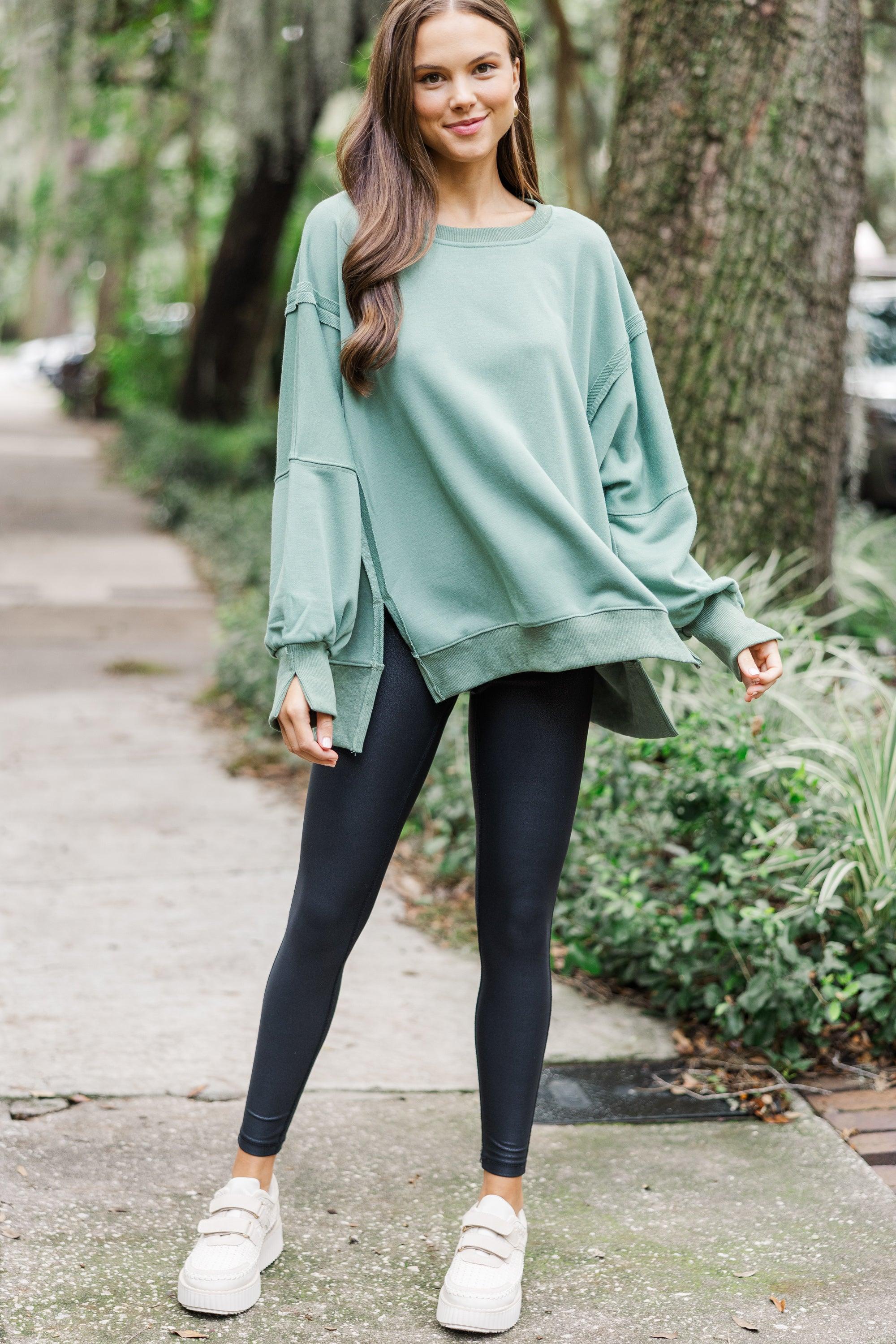 This Is It Sage Green Oversized Sweater Female Product Image