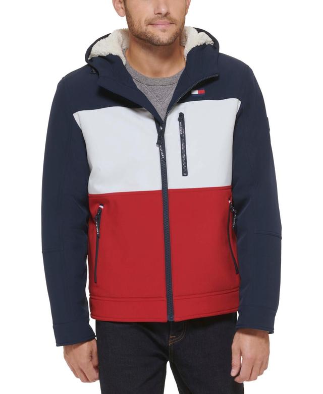 Tommy Hilfiger Mens Sherpa-Lined Softshell Hooded Jacket Product Image