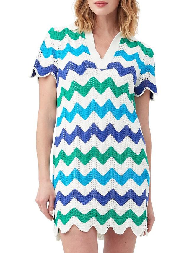 Womens Lido Chevron Crochet Cover-Up Minidress Product Image