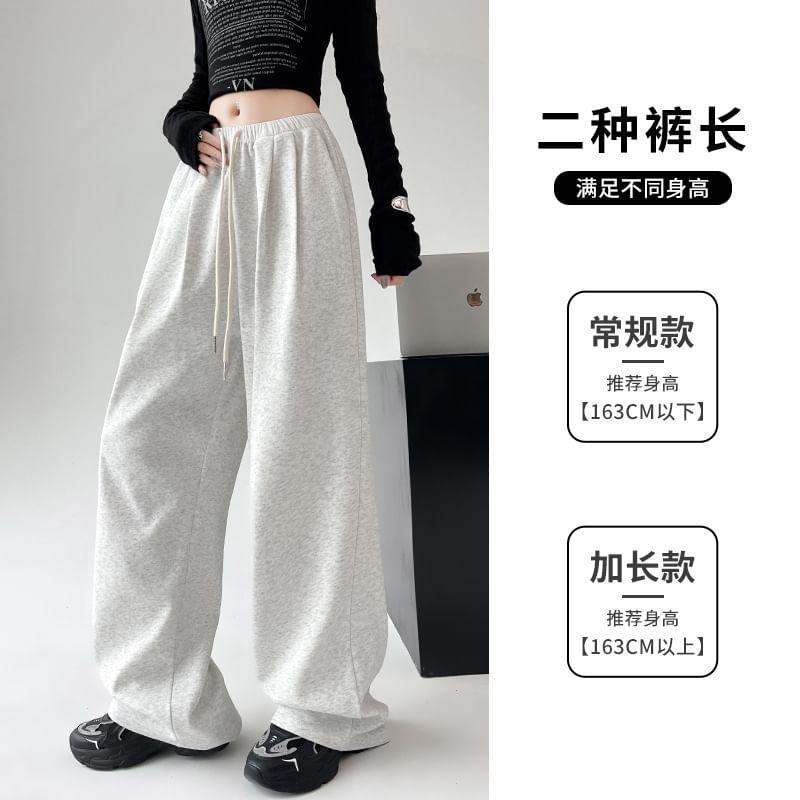 Drawstring Waist Plain Wide Leg Pants (Various Designs) Product Image