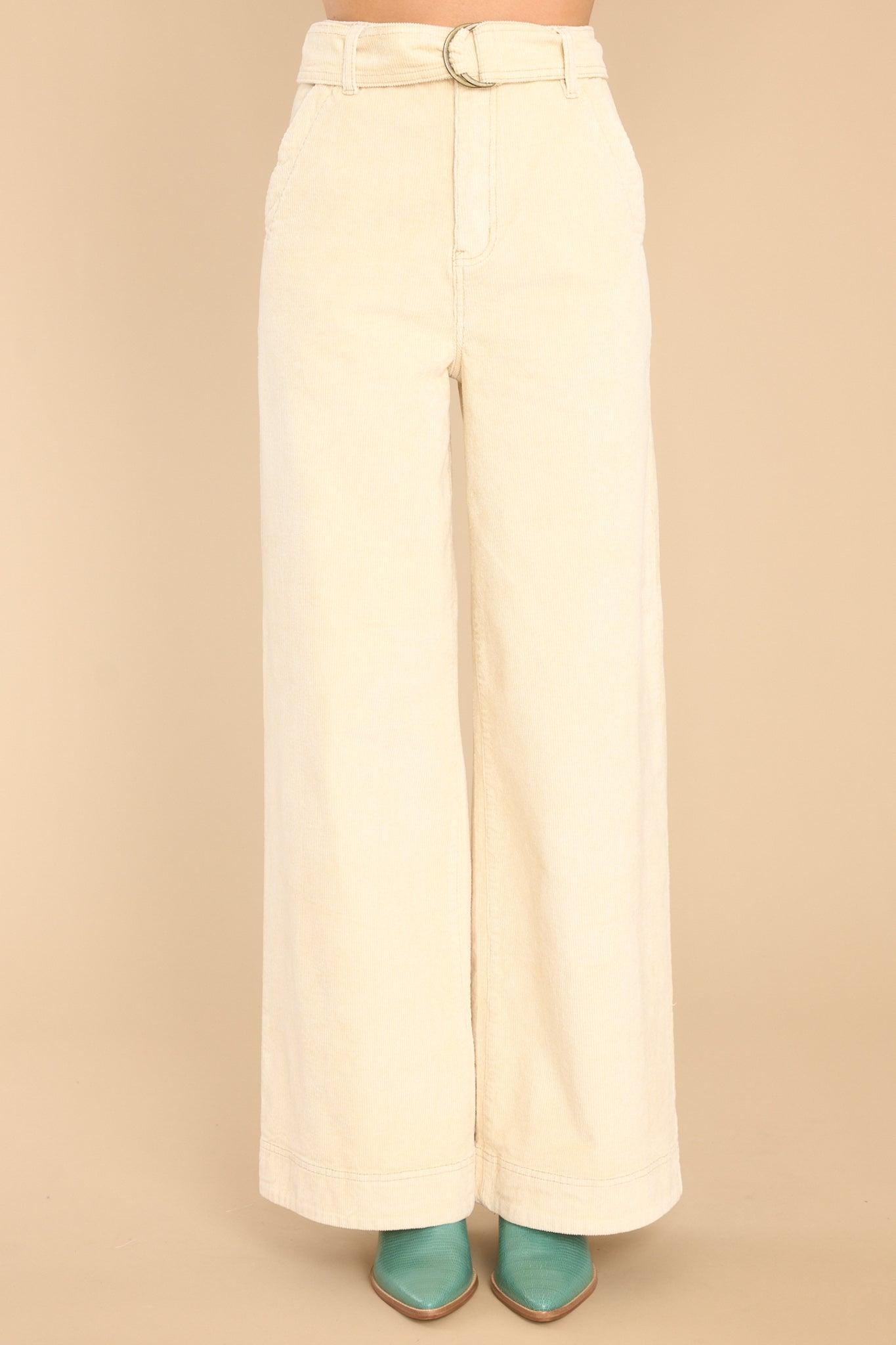 Thea Cord Cream Pants White Product Image