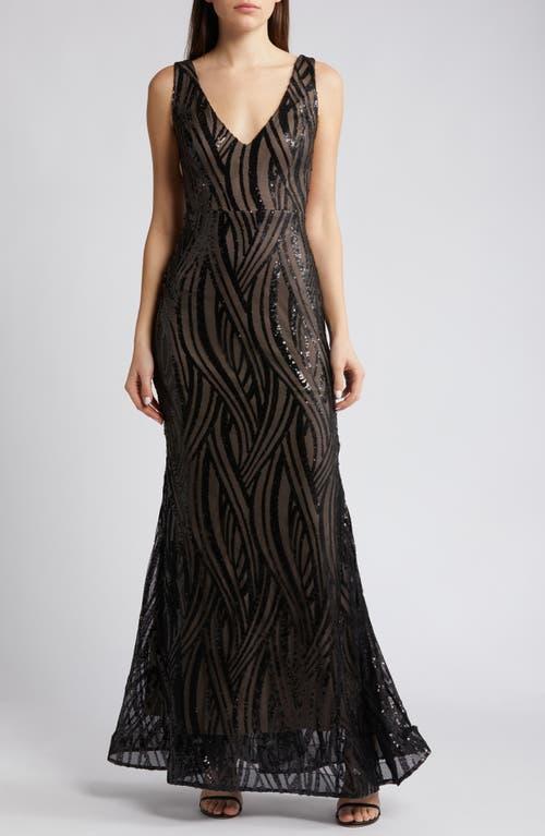 Morgan & Co. Sequin Swirl Mermaid Gown Product Image