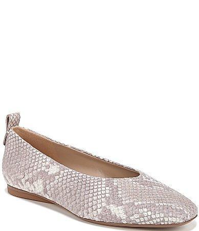 Naturalizer 27 EDIT Carla Snake Print Leather Square Toe Casual Ballet Flats Product Image