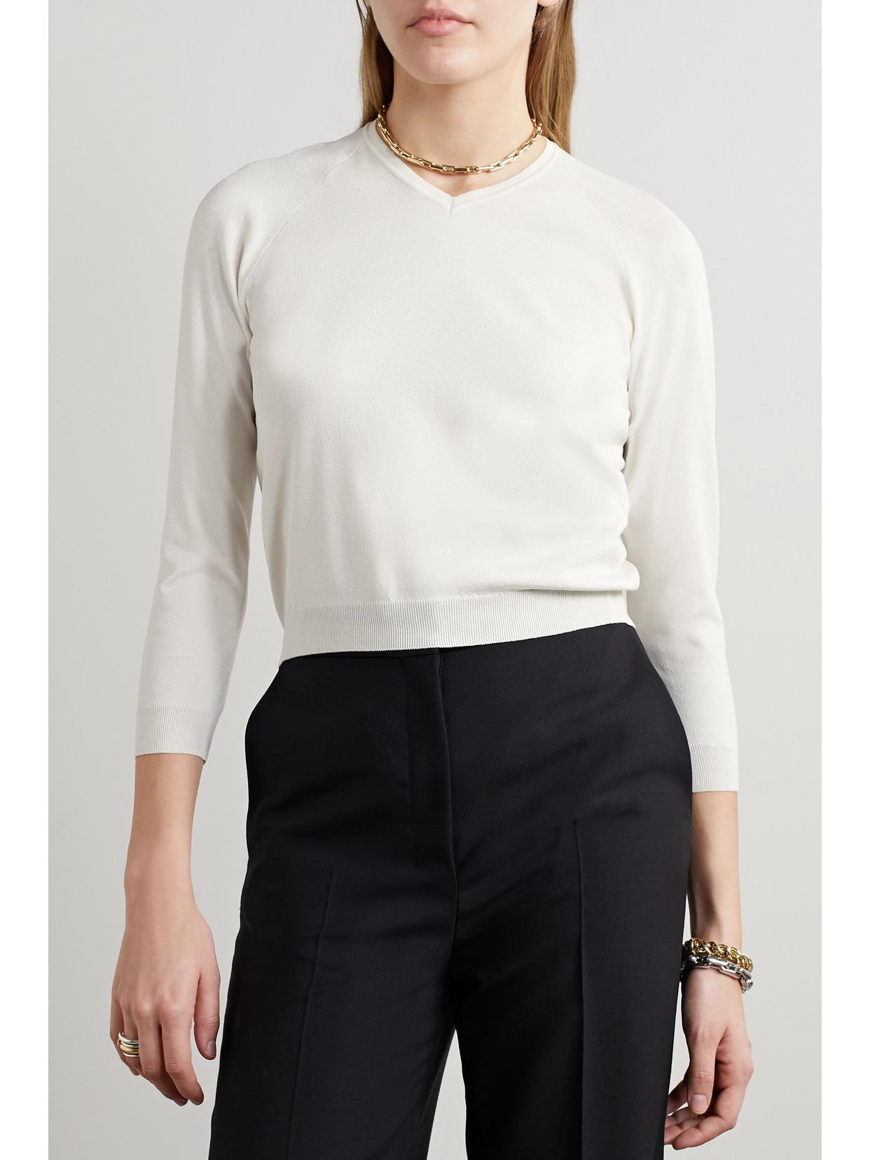 THE ROW Corin Silk-blend Sweater In White Product Image