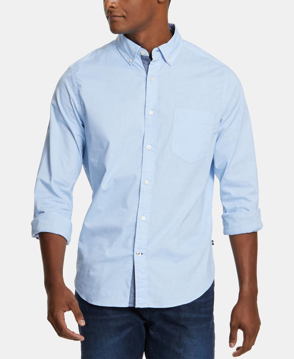 Nautica Mens Classic-Fit Stretch Solid Oxford Button-Down Shirt Product Image