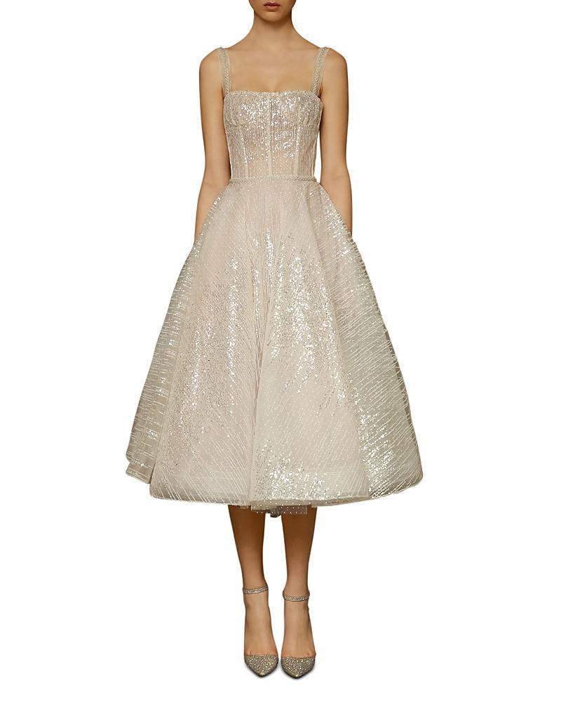 Bronx and Banco Mademoiselle Bridal Midi Dress in White - White. Size XS (also in S, M, L, XL). Product Image