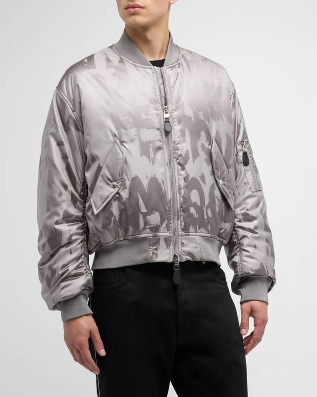 Men's Metallic Logo Bomber Jacket Product Image