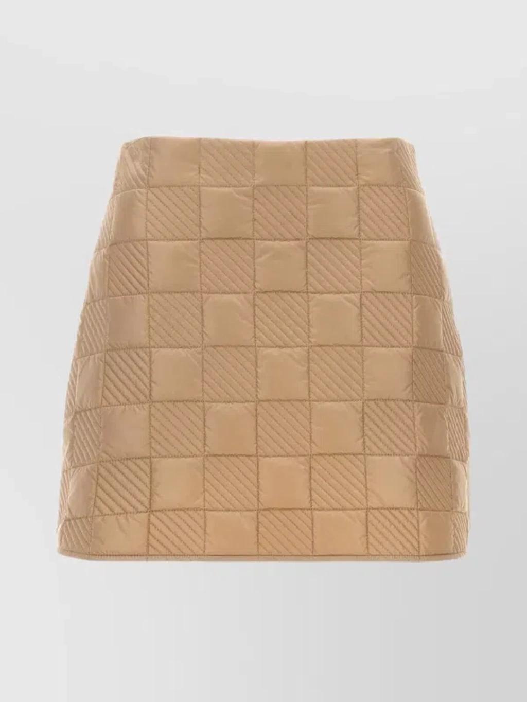 MONCLER High-waisted Quilted Mini Skirt In Cream Product Image