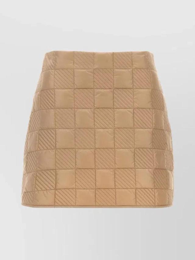 MONCLER High-waisted Quilted Mini Skirt In Cream Product Image