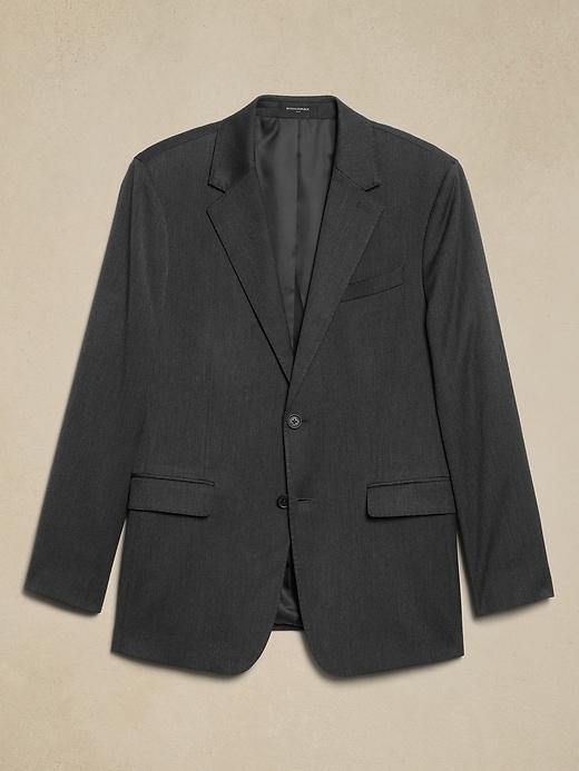 Tailored-Fit Charcoal Twill Suit Jacket Product Image