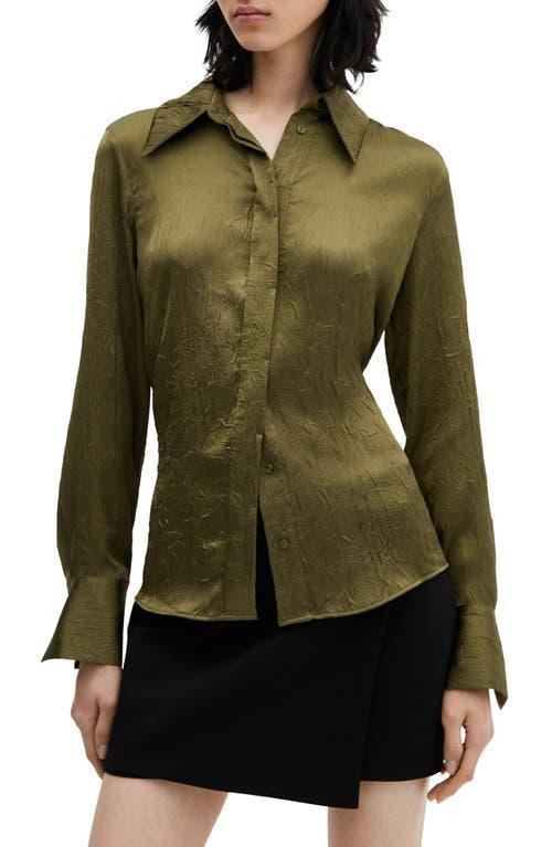 MANGO - Satin finish flowy shirt ecruWomen Product Image