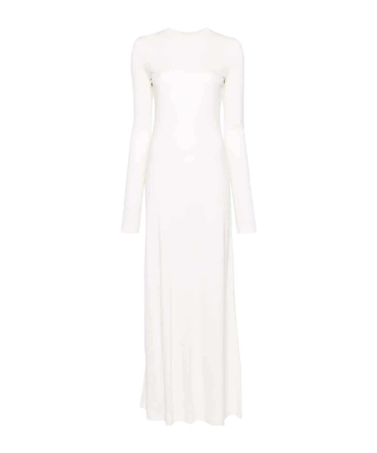 TOTÊME Long-sleeve Jersey Maxi Dress In White Product Image