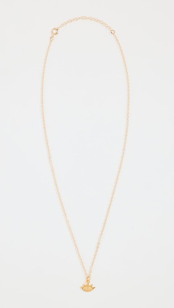 HART Small Evil Eye Charm Necklace on Dainty Chain | Shopbop Product Image