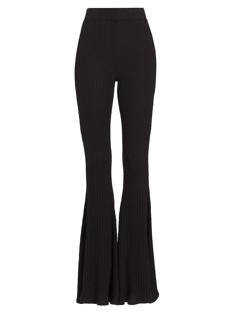 Womens Kiki Rib-Knit Flared Pants product image