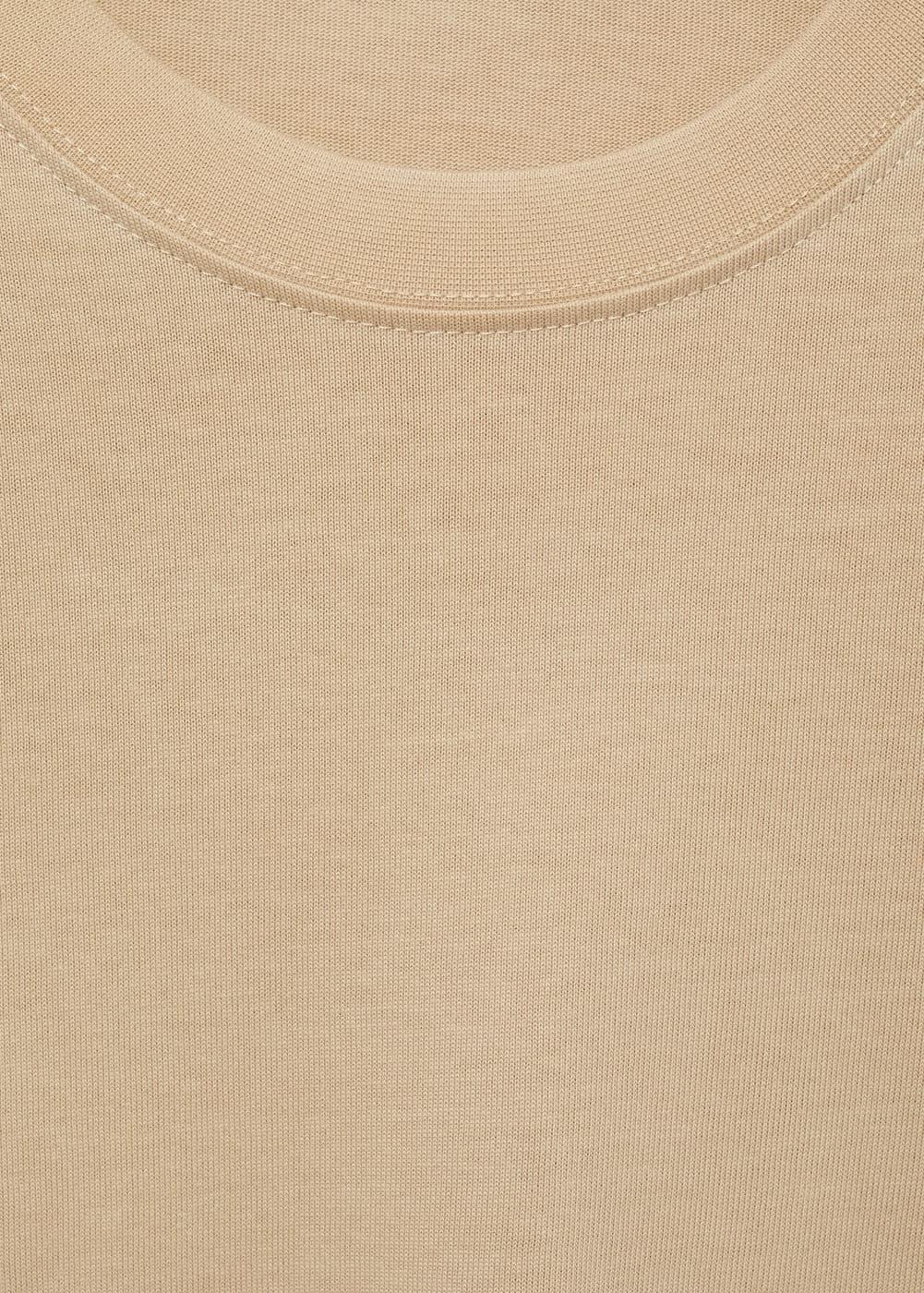 MANGO MAN - Basic 100% cotton relaxed-fit t-shirt beigeMen Product Image