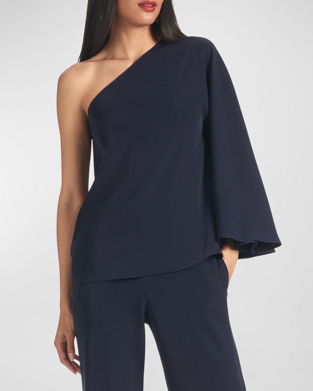 Womens Morgan Crepe One-Shoulder Blouse Product Image