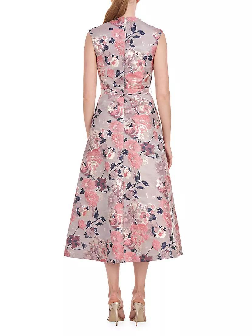 Lizbeth Floral Jacquard Midi-Dress Product Image