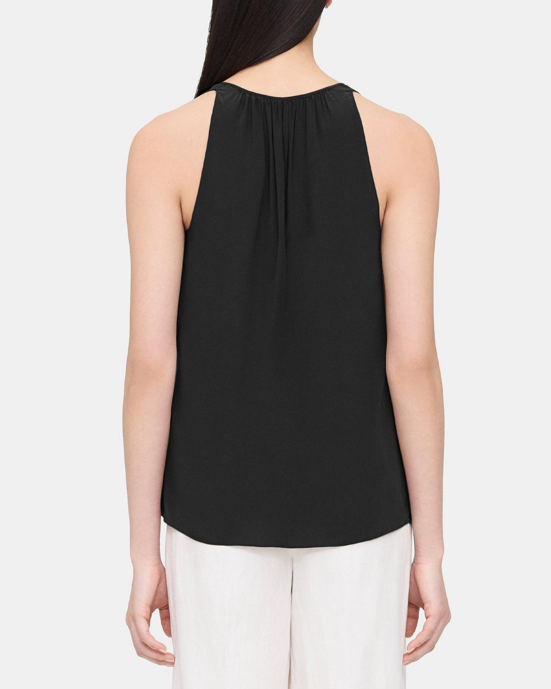 Sleeveless Tie-Neck Top in Viscose Product Image