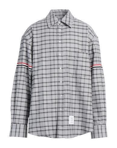 THOM BROWNE Man Shirt Grey Size 3 Cotton Product Image