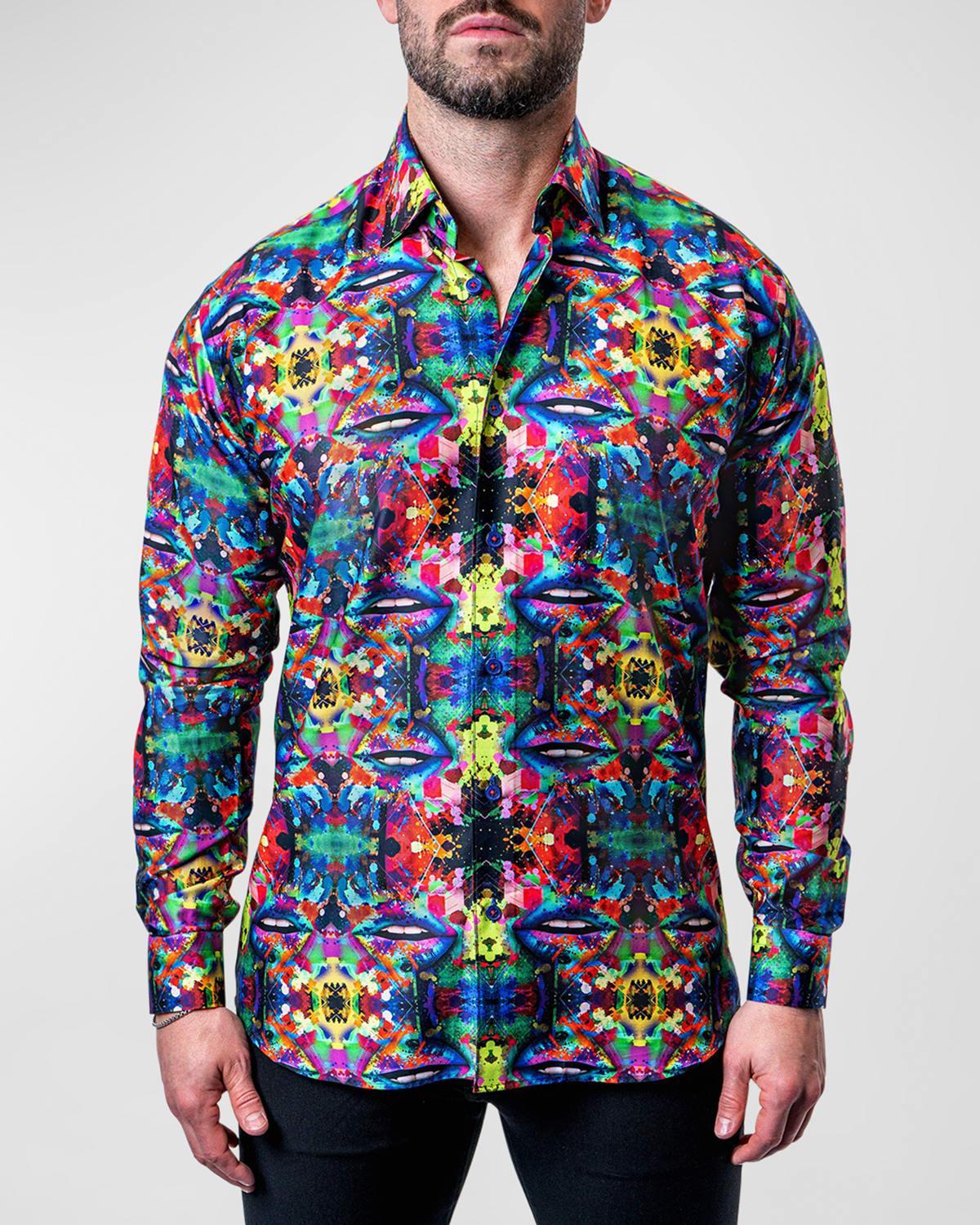 Maceoo Fibonacci Kaleidoscope Multi Contemporary Fit Button-Up Shirt Product Image