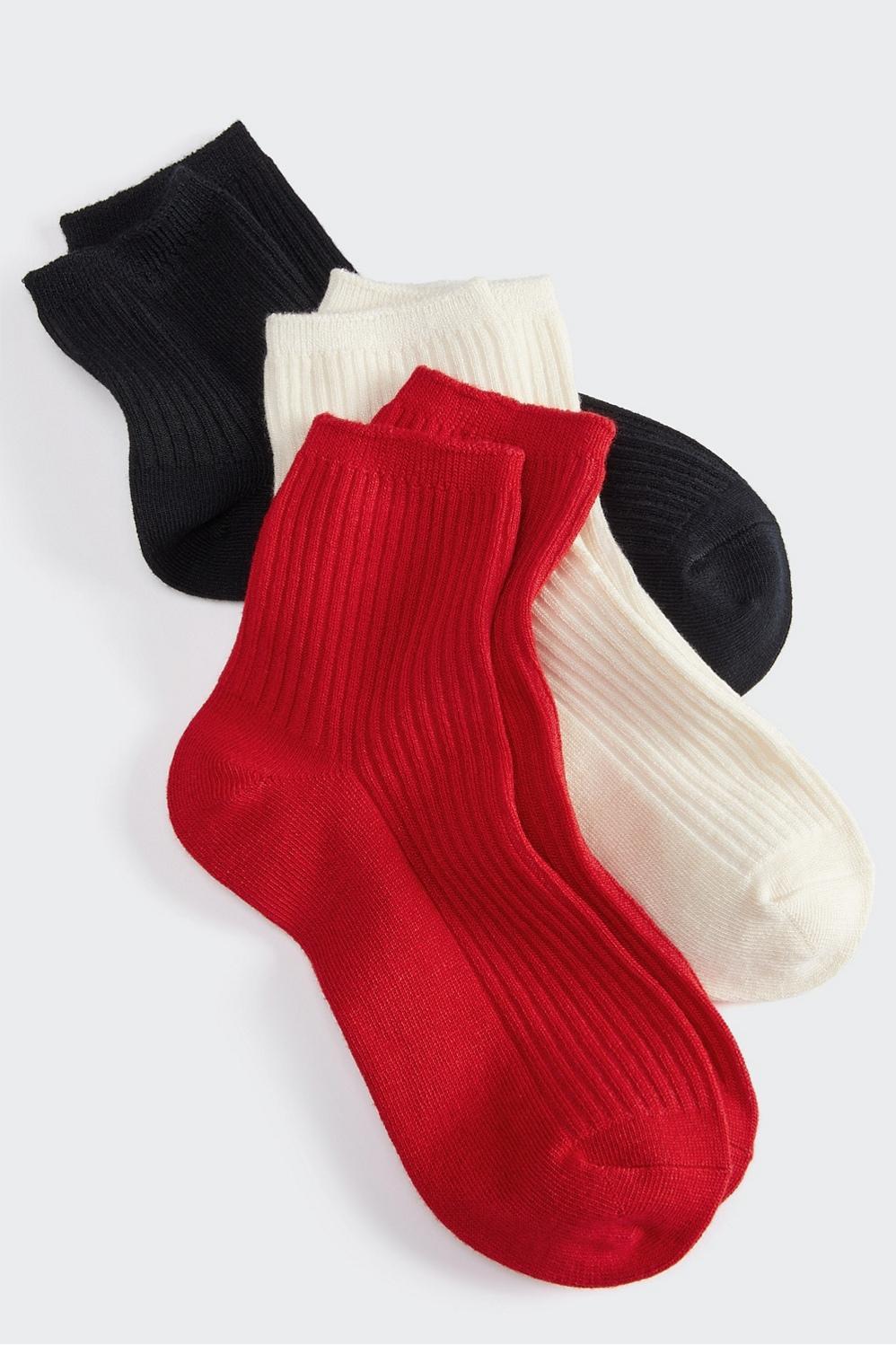 Fabletics 3-Pack Cloud Seamless Sock 4 Womens Egret/Red Apple/Black Size Osfm product image