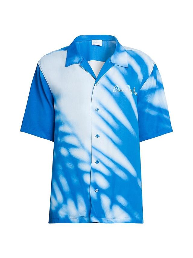 Mens Abstract Satin Camp Shirt Product Image