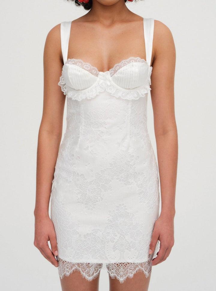 Allira Lace Mini Dress — White product image