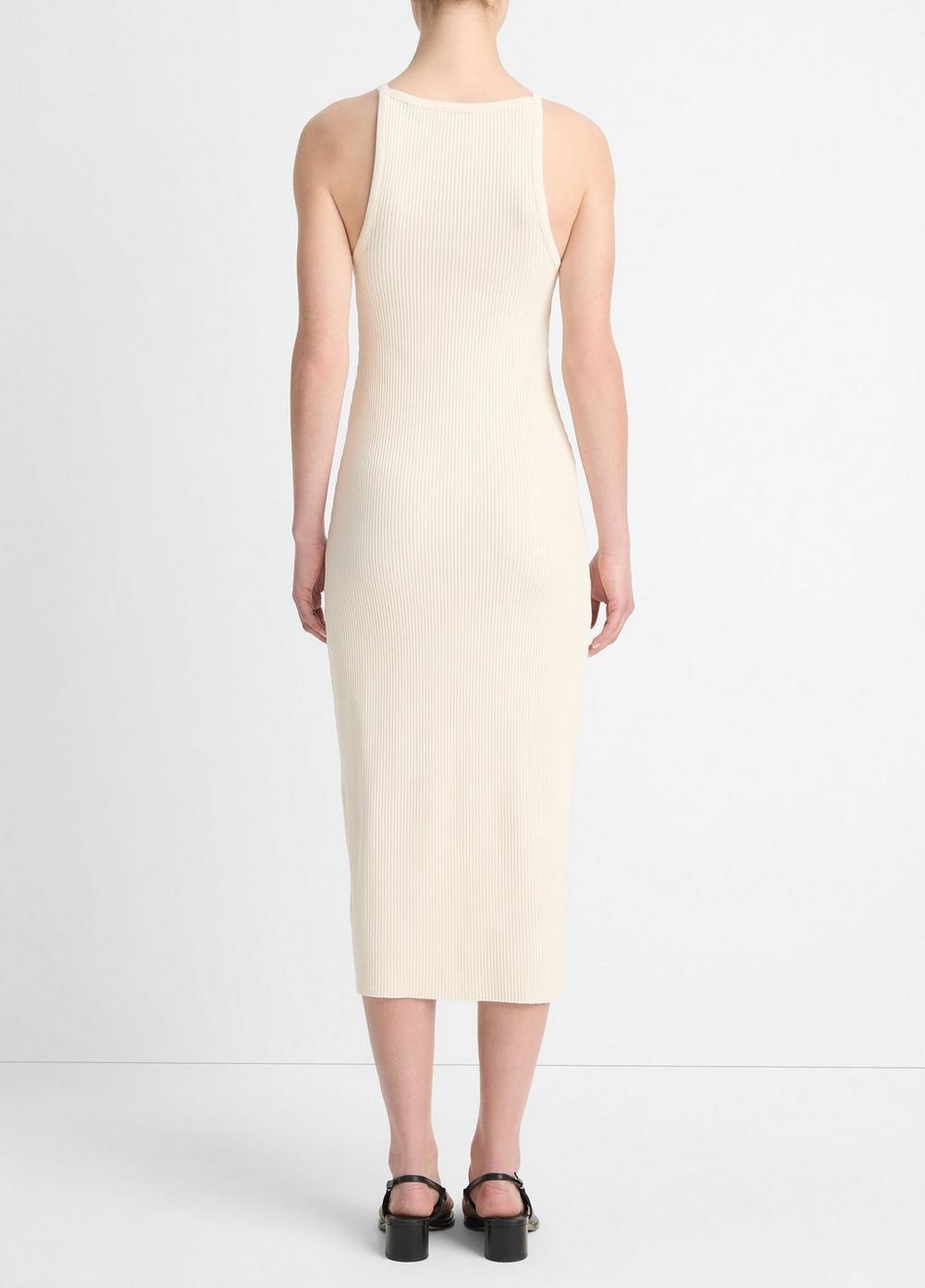 Cotton-Blend Ribbed High-Neck Tank Dress Product Image