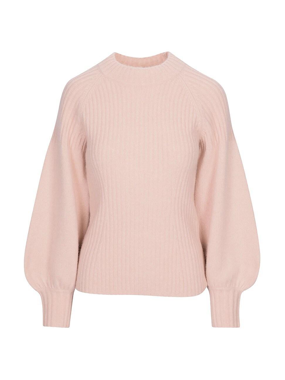 Womens Ribbed Wool-Blend Pullover Sweater Product Image