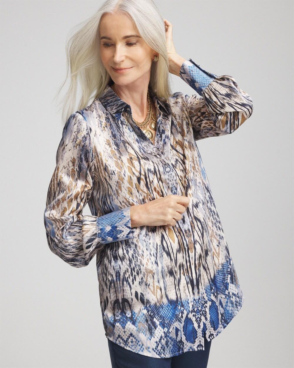 Women's Ombre Snake Print Tunic Top Product Image