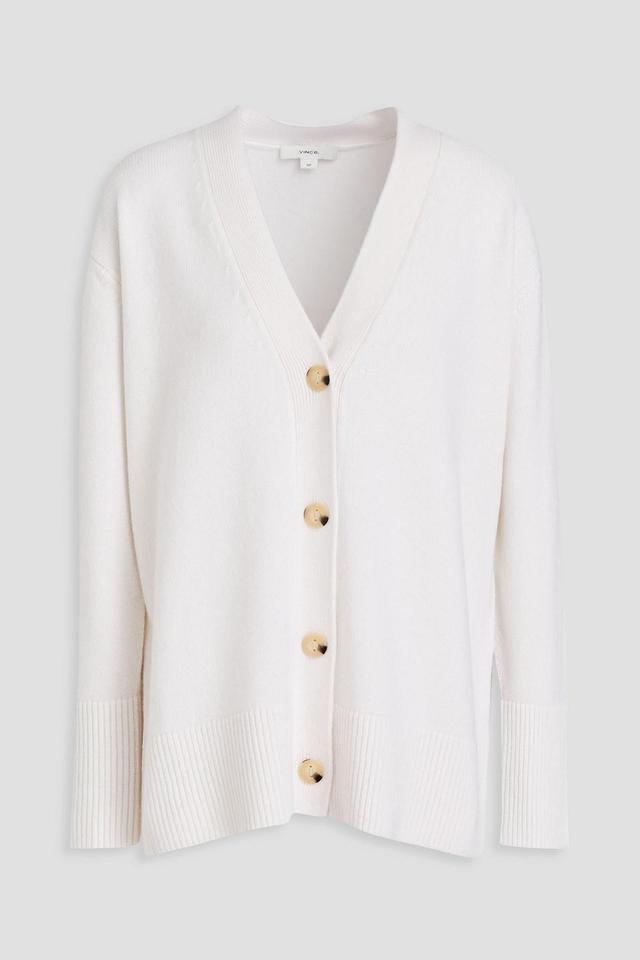 VINCE Wool And Cashmere-blend Cardigan In Ecru Product Image