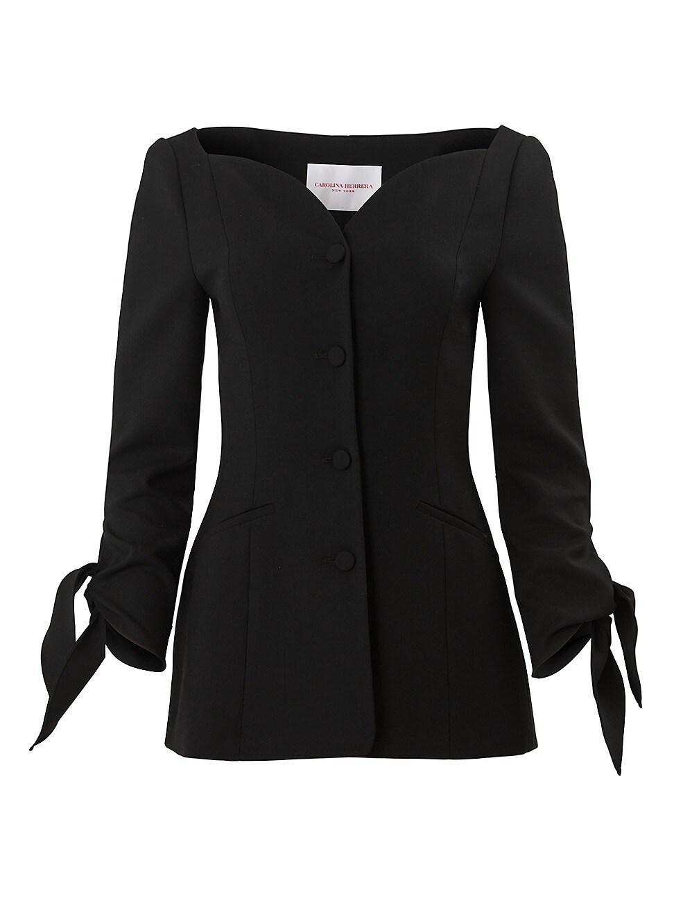 Womens Virgin Wool Sweetheart-Neck Jacket Product Image