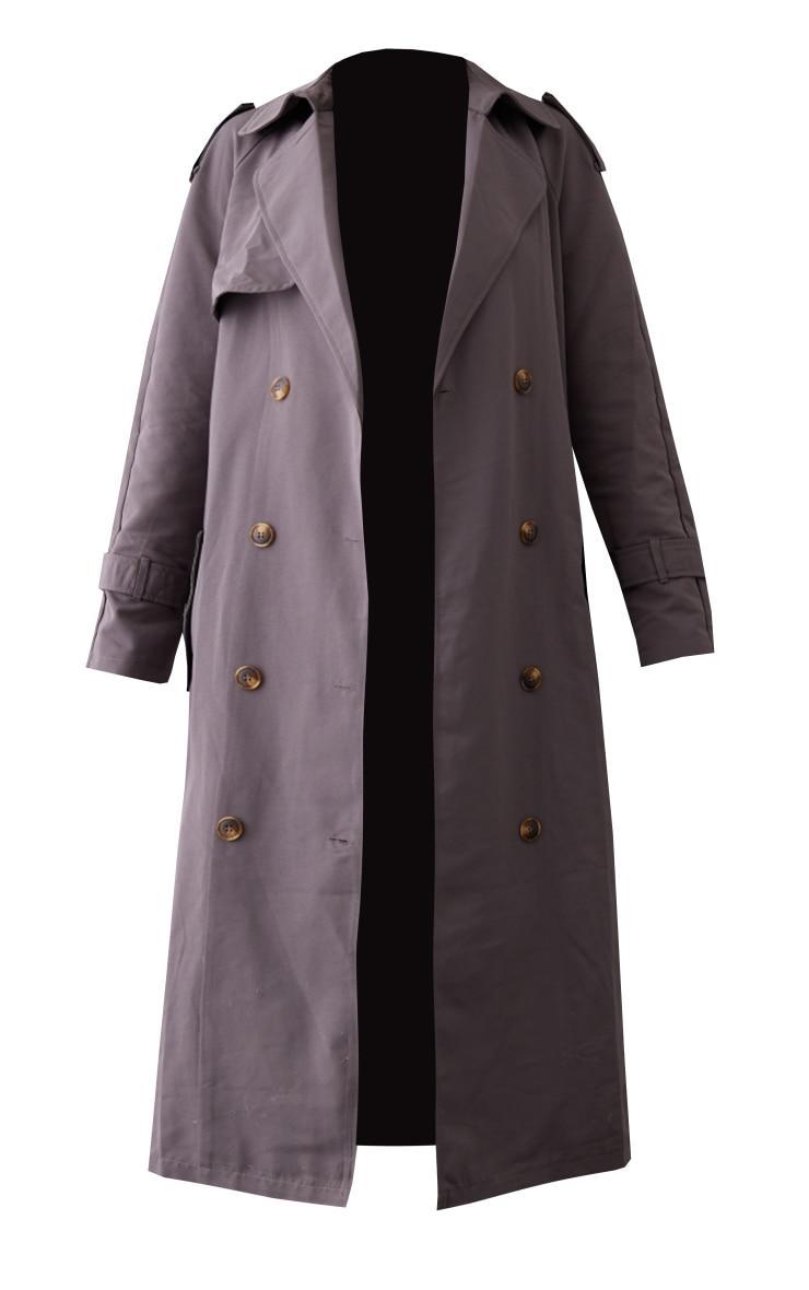 Petite Charcoal Oversized Trench Coat Product Image