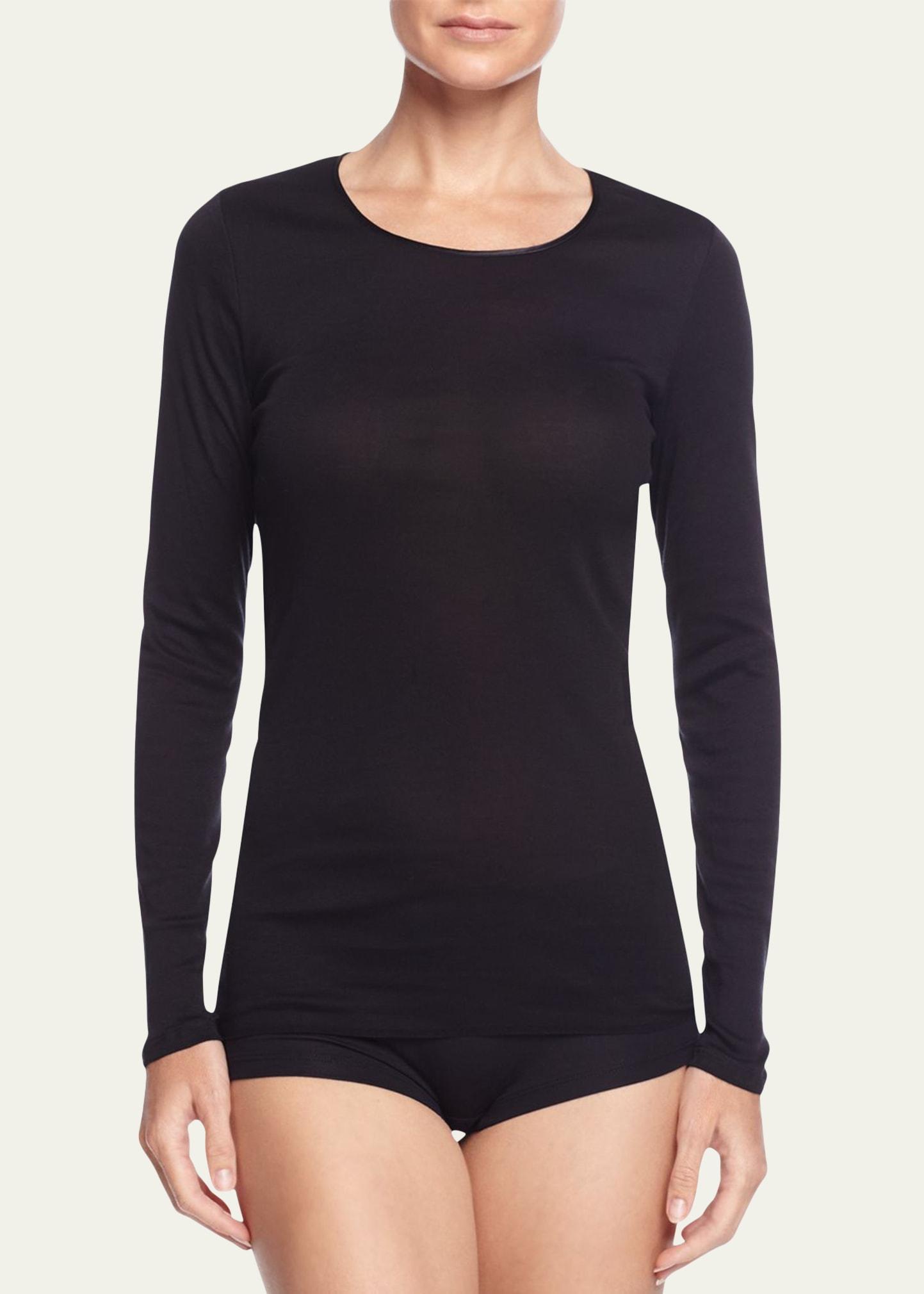 Womens Cotton Seamless Long-Sleeve Top Product Image