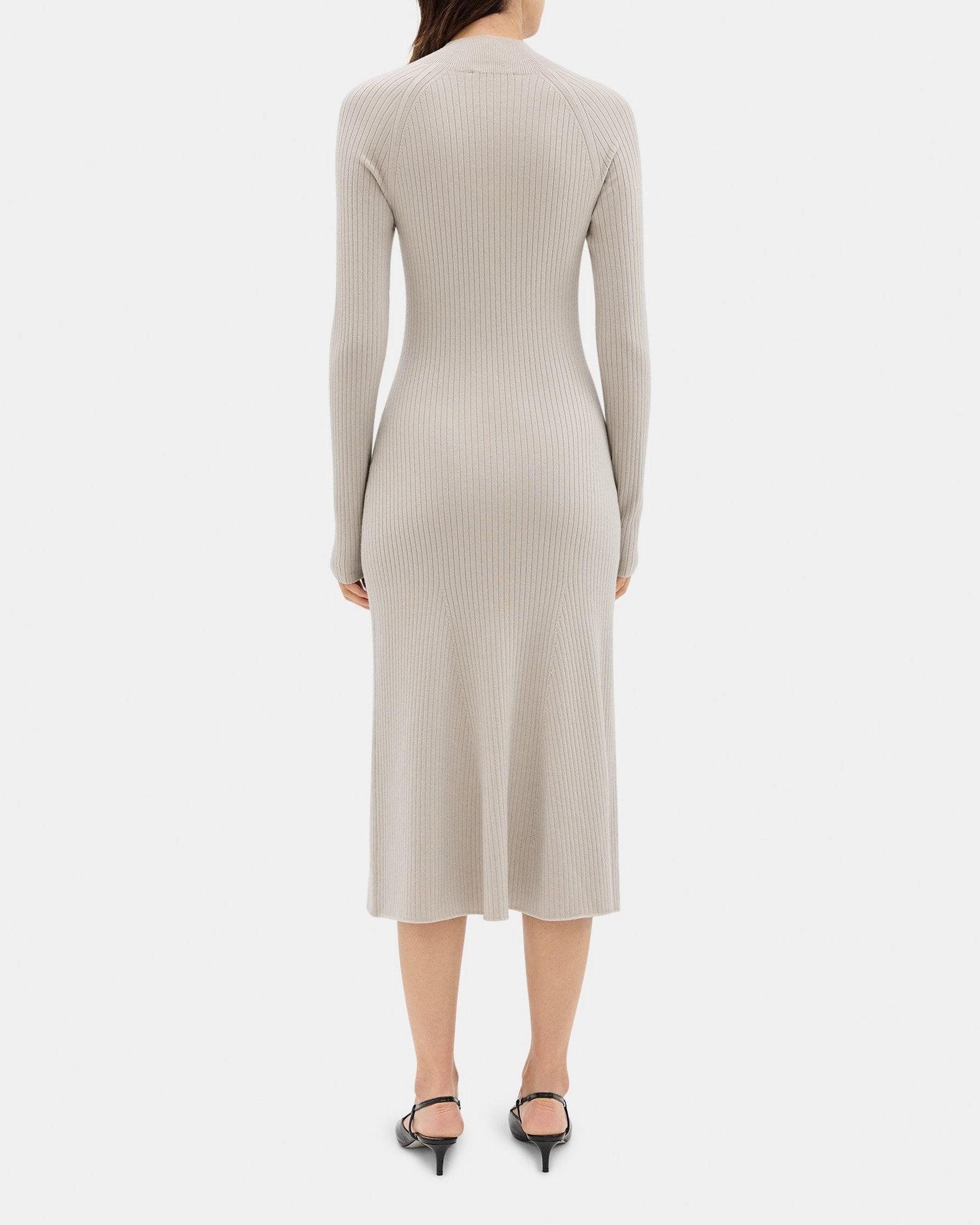 Long-Sleeve Flare Dress in Fine Merino Wool Product Image