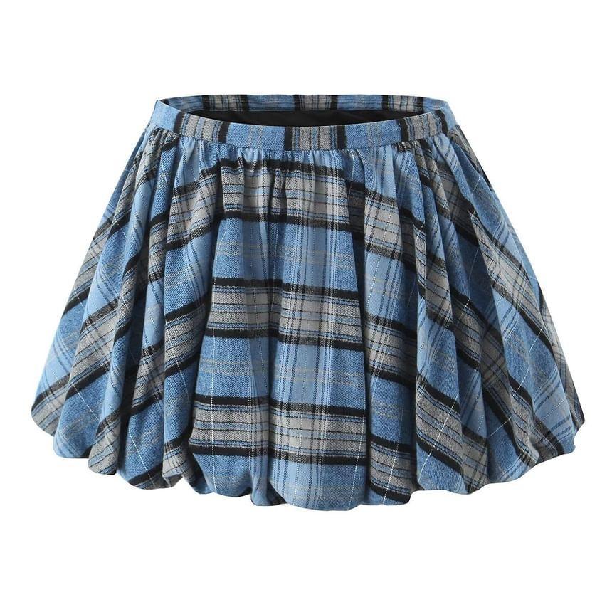 Plaid Mini A-Line Skirt Product Image