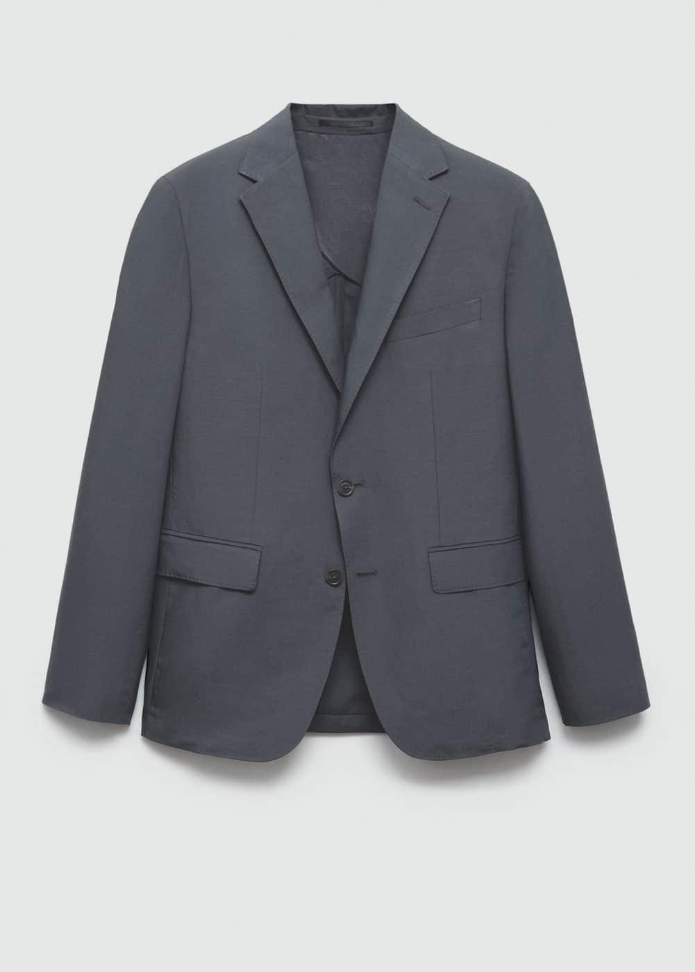 MANGO MAN - Slim-fit linen-blend suit blazer petrol blueMen Product Image